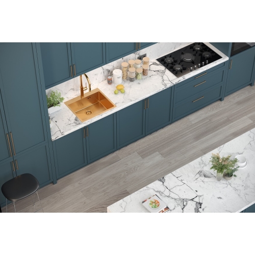 Bateria kuchenna z wyciąganą wylewką i ze zmianą strumienia wody Jennifer w kolorze miedzi